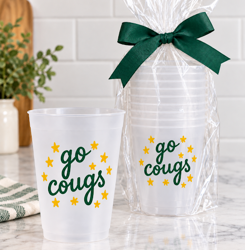 "Go Cougs" Frosted Cups