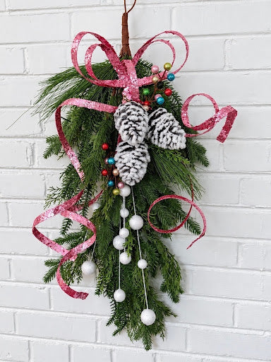 Outdoor Holiday Swag for Doors, Lanterns, Bannisters and Mailboxes